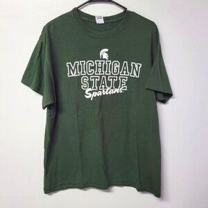 MSU Spartan‎ Michigan State T Shirt University Mens Large Green White Big Ten
